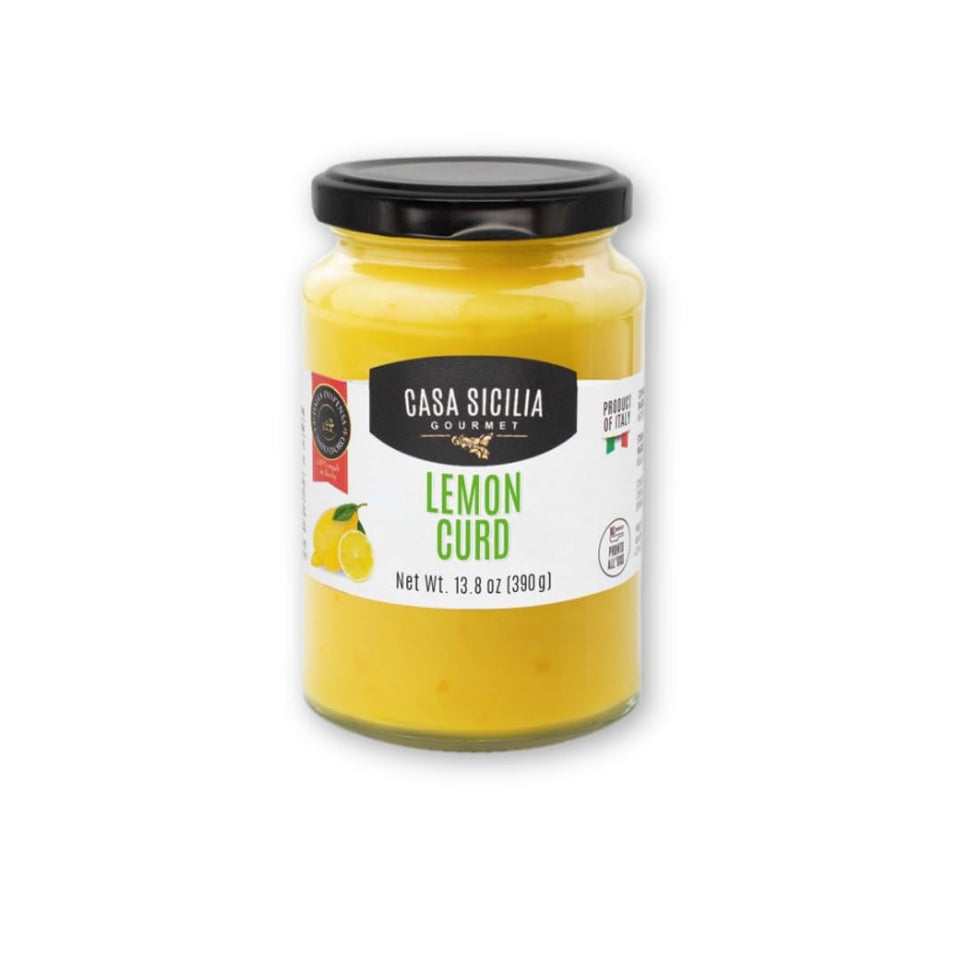 CASA SICILIA GOURMET Lemon Curd jar close-up, inviting spread for breakfast rituals.