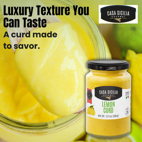 CASA SICILIA GOURMET Lemon Curd in pantry, ready to brighten breakfasts.