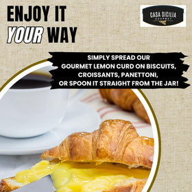 CASA SICILIA GOURMET Lemon Curd tart filling adds zesty richness to pastries.
