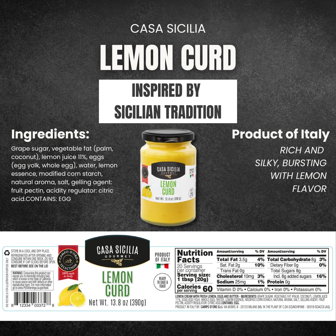 CASA SICILIA GOURMET Lemon Curd on toast, brightening mornings with tangy creaminess.