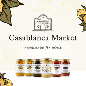 Casablanca Market eBook included beside lemon purée bottle for quick recipes.