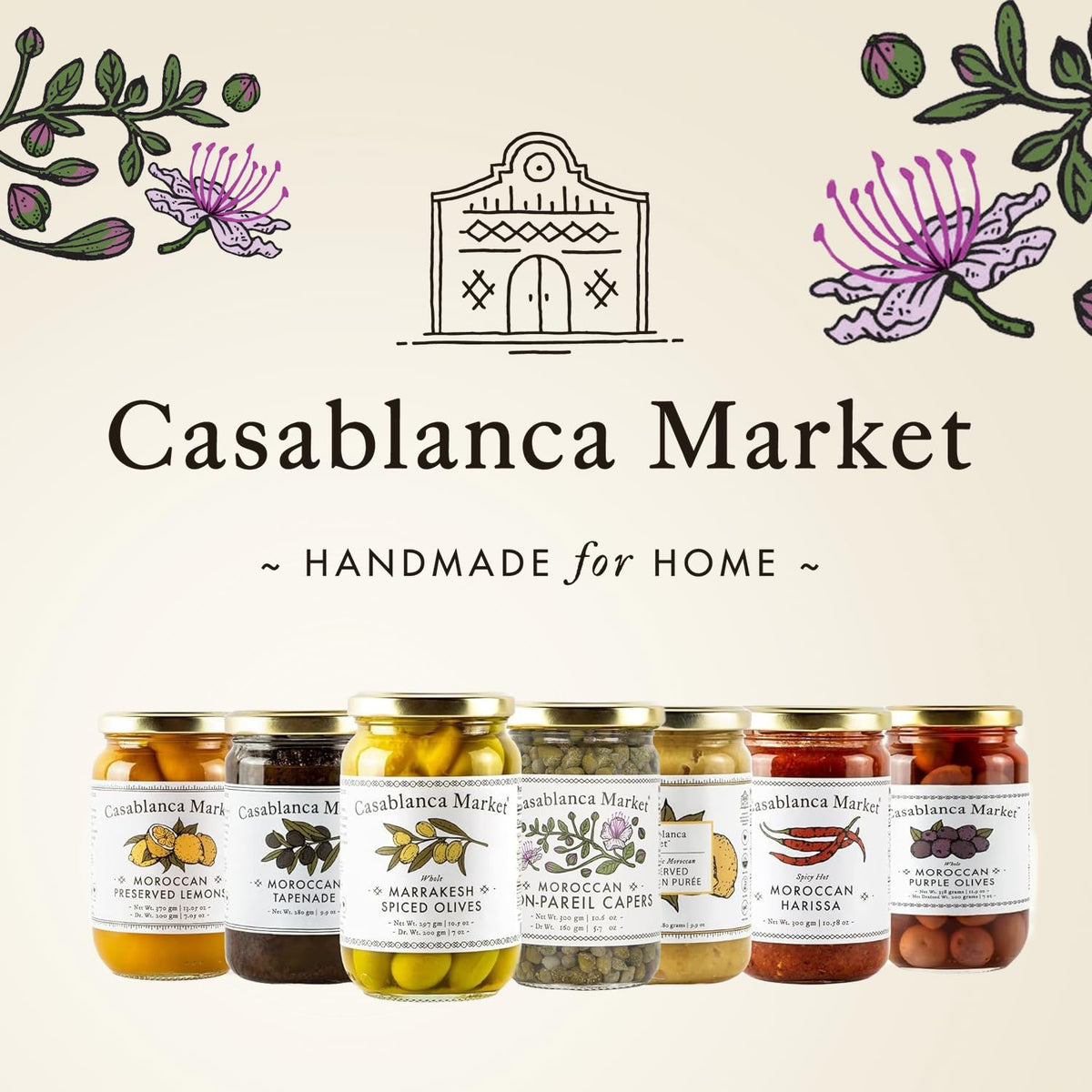 Casablanca Market Moroccan Capers Non Pareil on display emphasizes artisan, preservative-free quality.