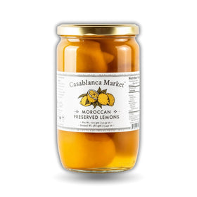 Casablanca Market preserved lemons in a jar add bright citrus to Moroccan dishes.