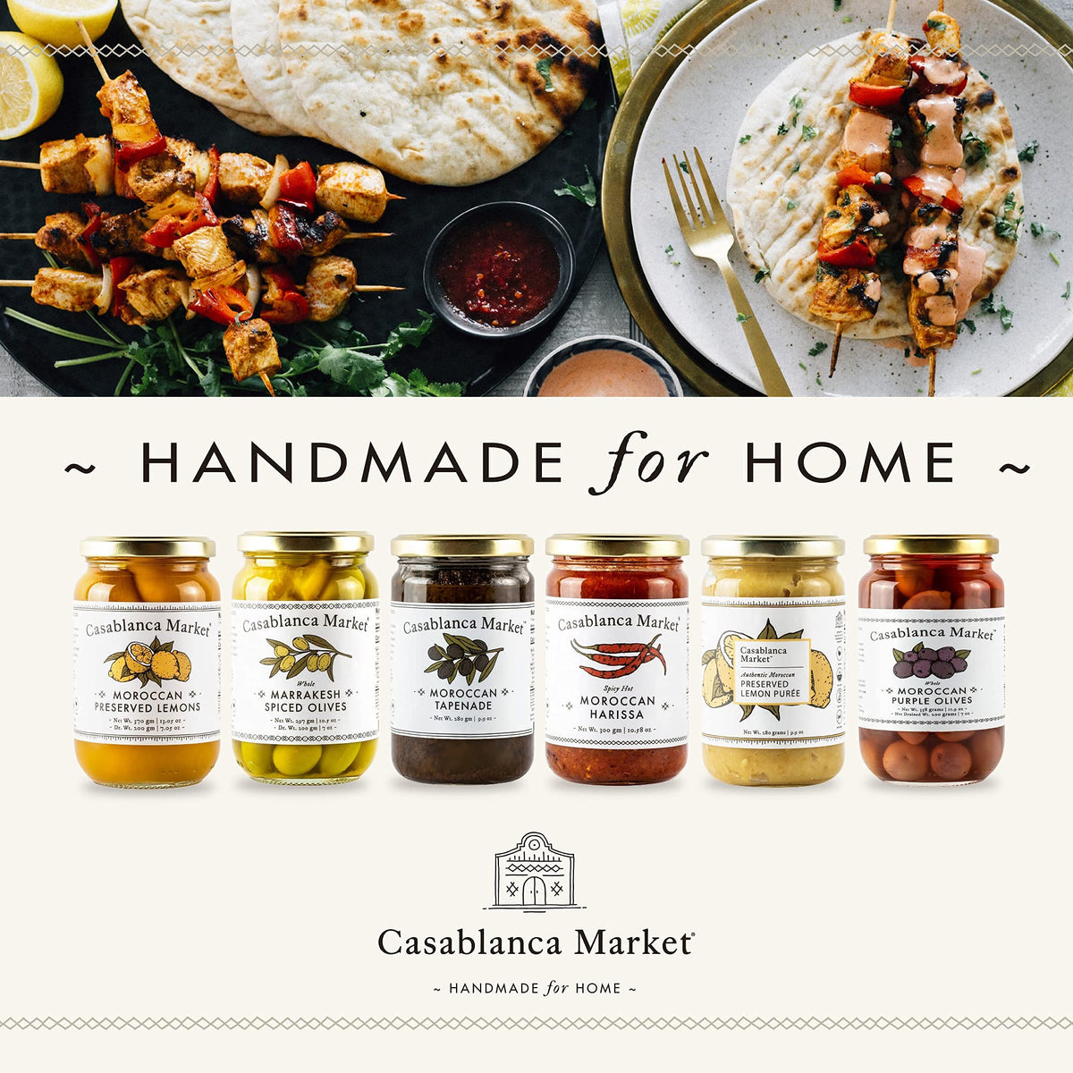 Casablanca Market jar packaging showcases non-GMO Moroccan preserved lemons.