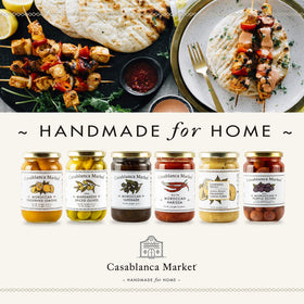 Casablanca Market jar packaging showcases non-GMO Moroccan preserved lemons.