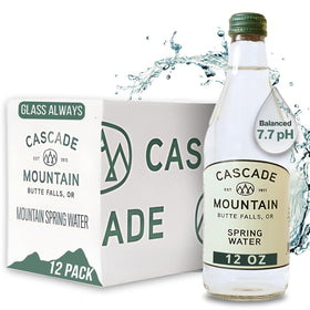 Cascade Mountain glass bottle 12oz shown for premium hydration in a reusable container