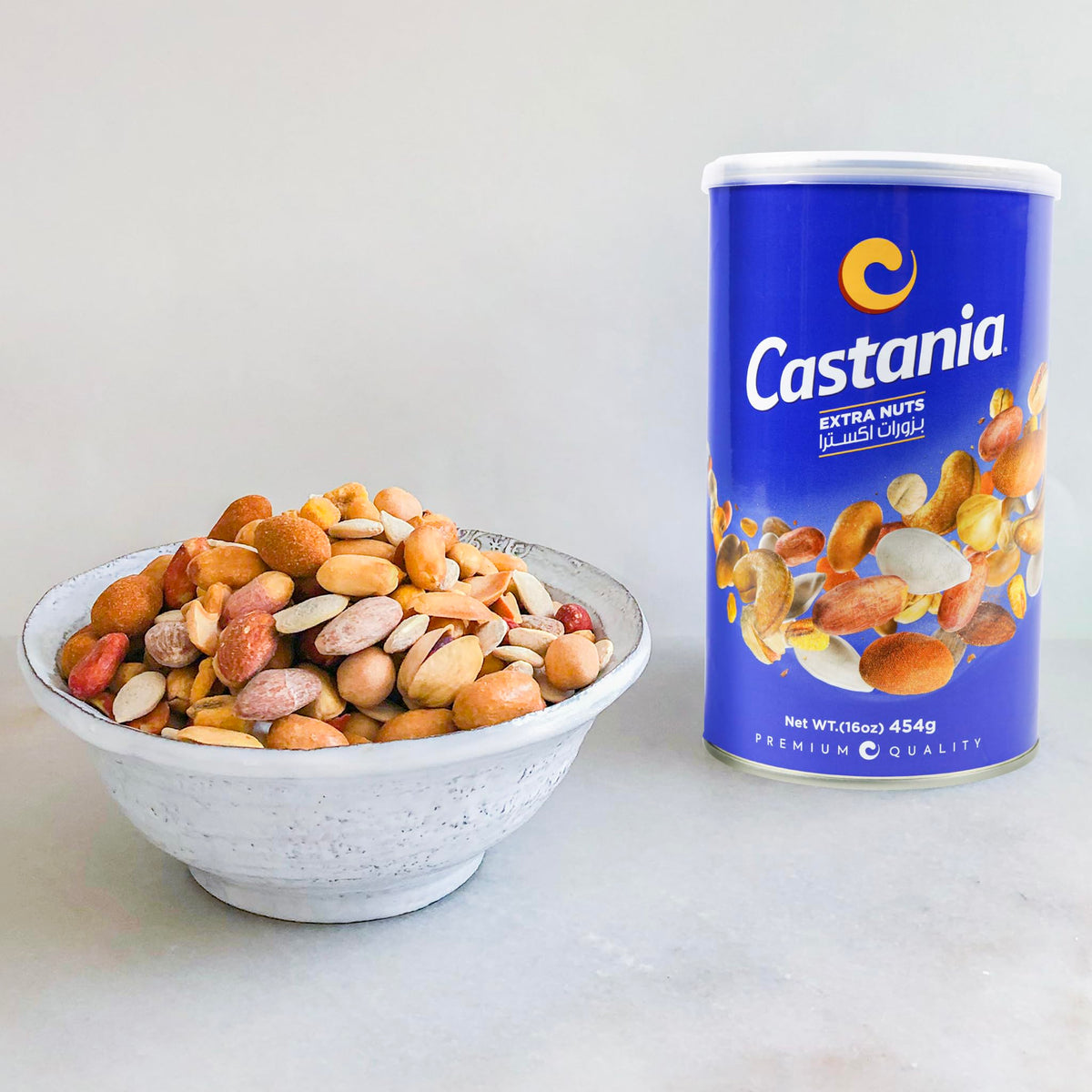 Castania snack plate setup with mixed nuts for a casual gathering