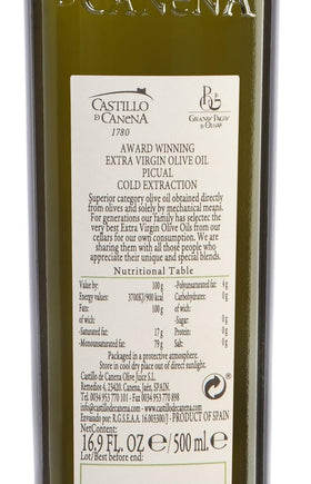 Castillo de Canena Picual olive oil drizzle over salad highlights finishing touch.