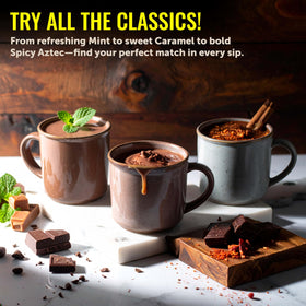 Castle Kitchen dairy-free vegan hot chocolate mix close-up showing rich cocoa texture