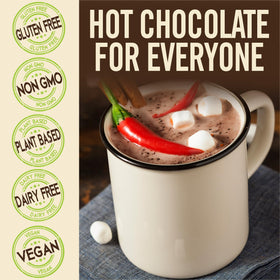 Castle Kitchen steaming mug of spicy chocolate, dairy-free and vegan