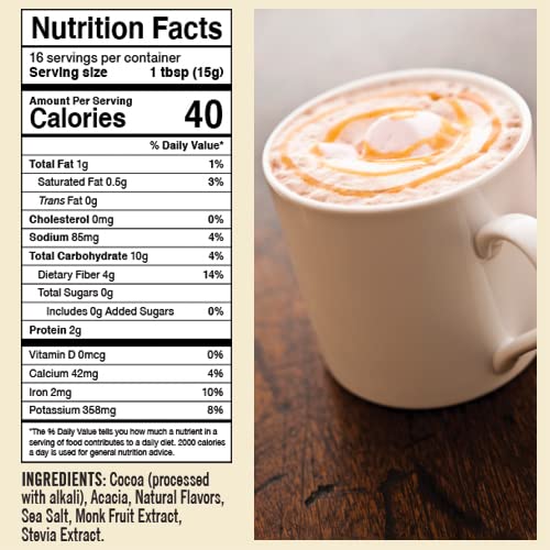 Castle Kitchen cocoa mix cup showing rich caramel and dark chocolate notes for a comforting sip.