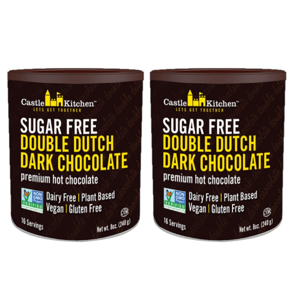 Castle Kitchen sugar-free hot cocoa box front ready to enjoy.