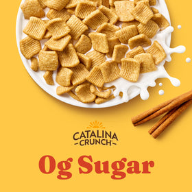 Catalina Crunch cinnamon toast flavor emphasizes bold aroma and gluten-free option.