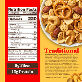 Catalina Crunch snack mix with almonds, cashews, chickpea pretzels offers savory texture.