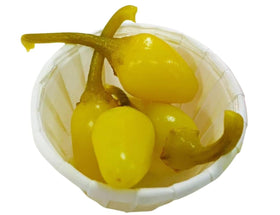 CATAPOEV MRS KLEIN'S Yellow Hot Chilies in brine in a gallon jar for easy use
