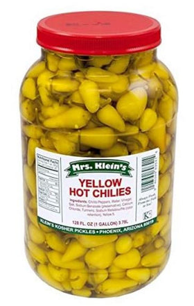 CATAPOEV MRS KLEIN'S Yellow Hot Chilies jar closeup showing bold color for spicy meals