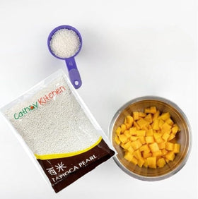 Cathay Kitchen Sago pearls freshness-seal packs preserve flavor.