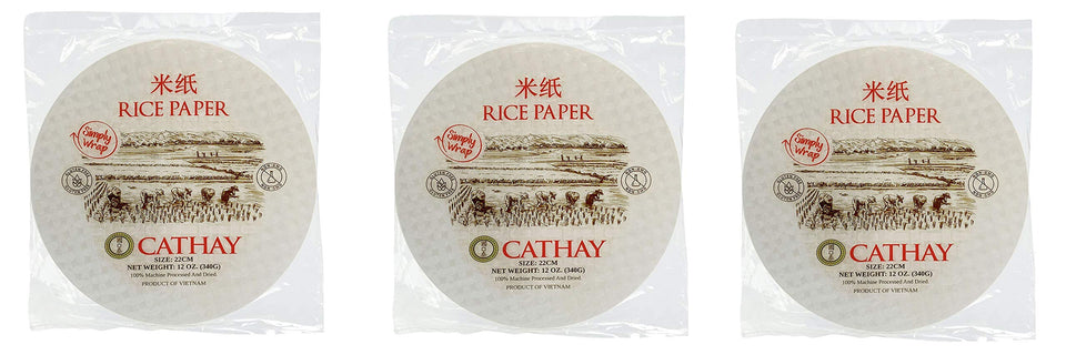 Cathay rice paper round 22cm, ready for fresh spring rolls.