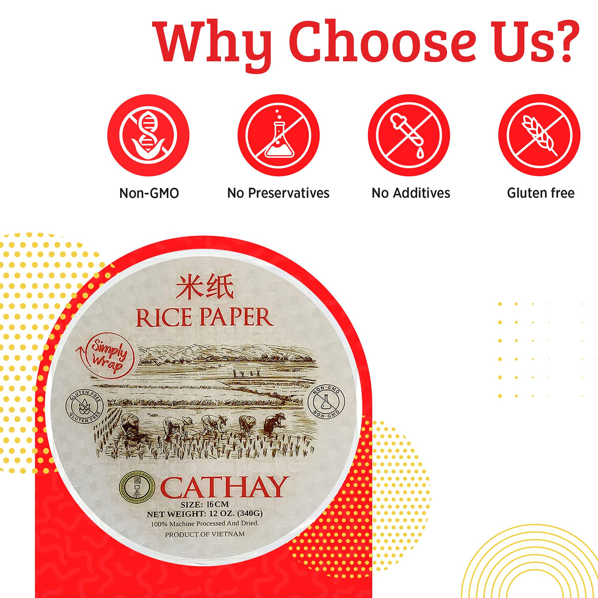 Cathay versatile wraps for fresh rolls or fried chips.