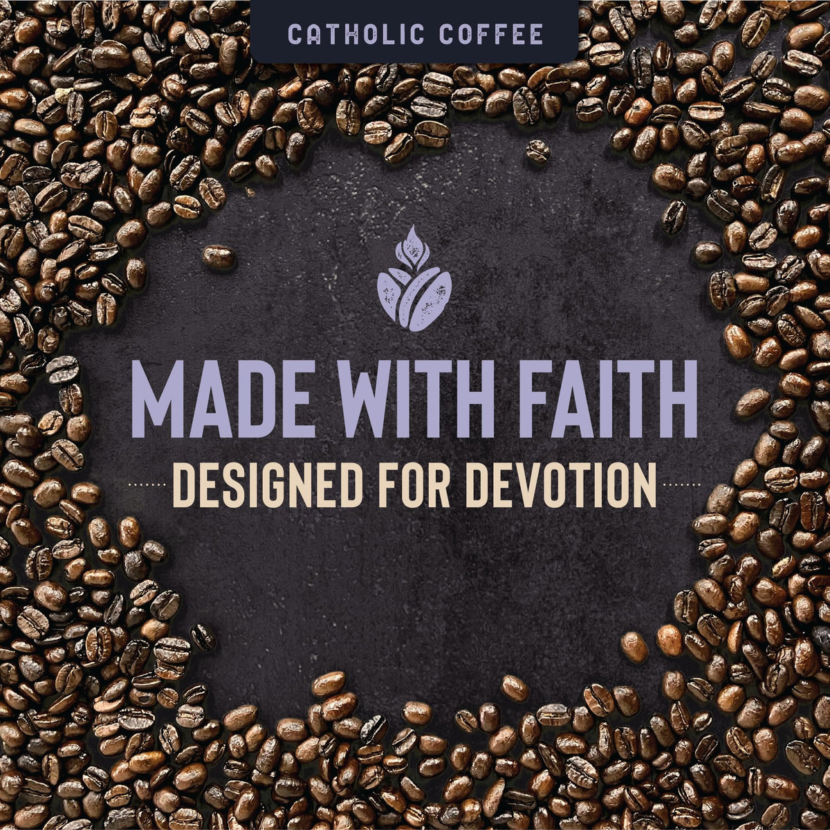 Gift-ready Padre Pio coffee bag conveys a thoughtful Catholic gift.