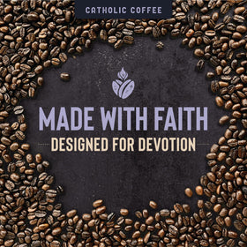 Gift-ready Padre Pio coffee bag conveys a thoughtful Catholic gift.