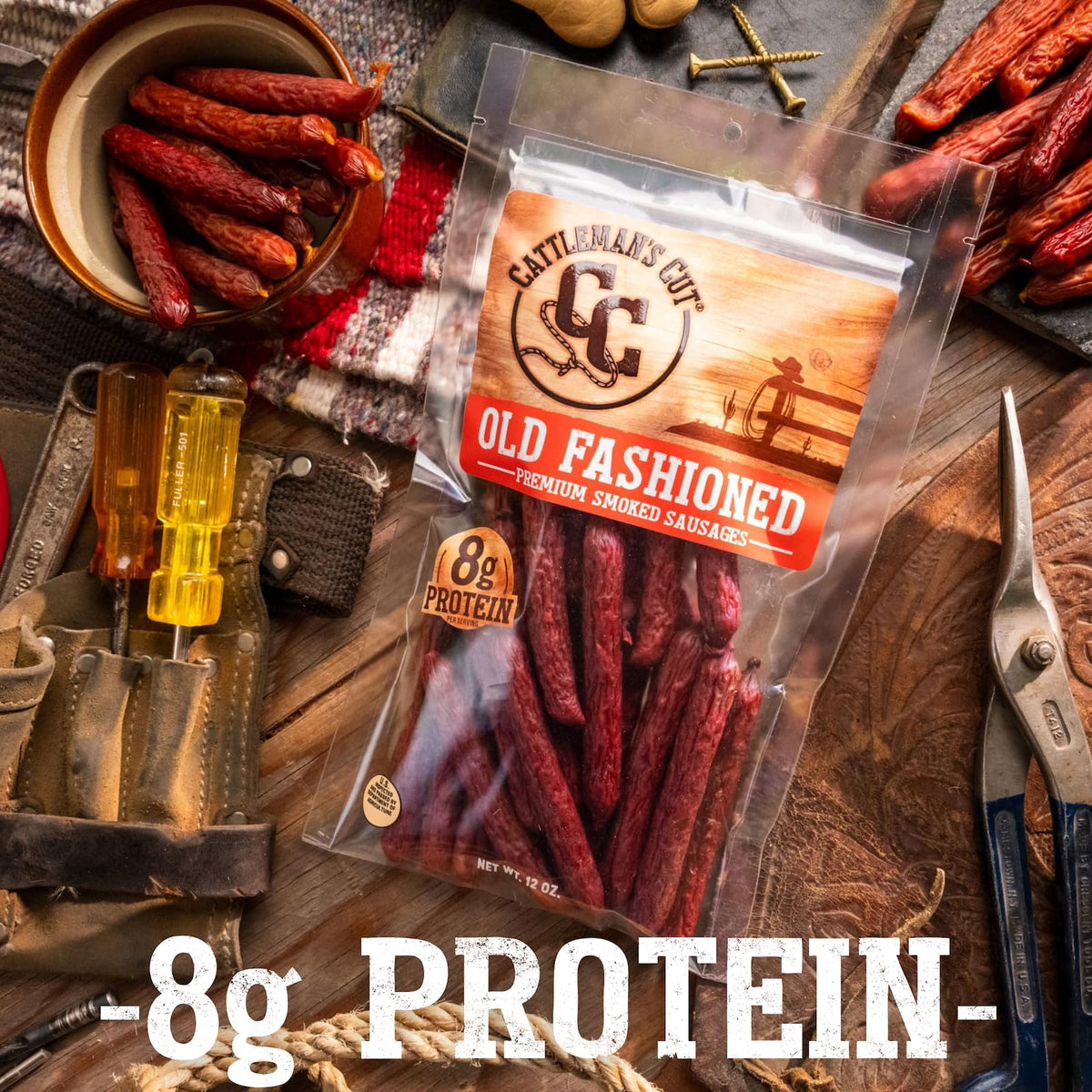 Cattleman's Cut resealable pouch front keeps freshness intact