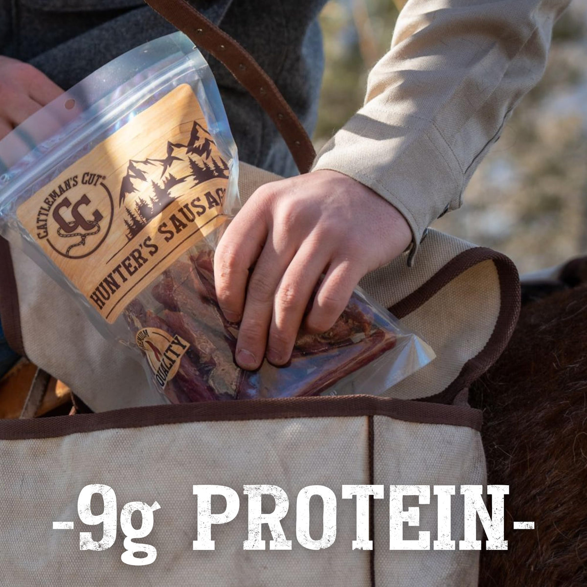 Cattleman's Cut resealable pouch view emphasizes freshness and convenience