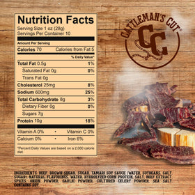 CATTLEMAN'S CUT Teriyaki Beef Jerky ready for a quick, satisfying bite.