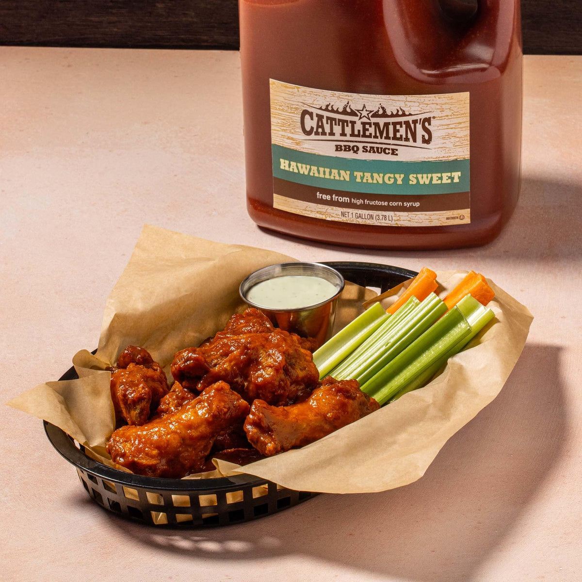 Cattlemen's sauce brushed on pizza for tangy, sweet glaze