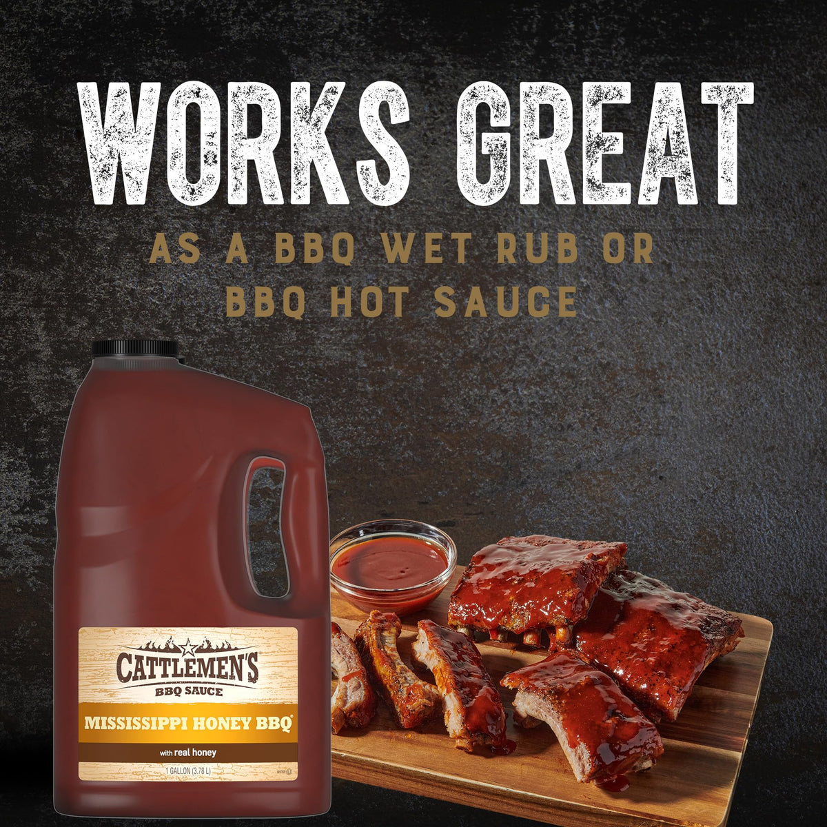 Cattlemen's Mississippi Honey BBQ Sauce on a dipping bowl for appetizers