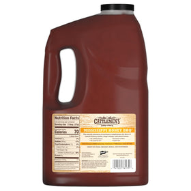 Cattlemen's Mississippi Honey BBQ Sauce being poured, ideal for dipping and glazing