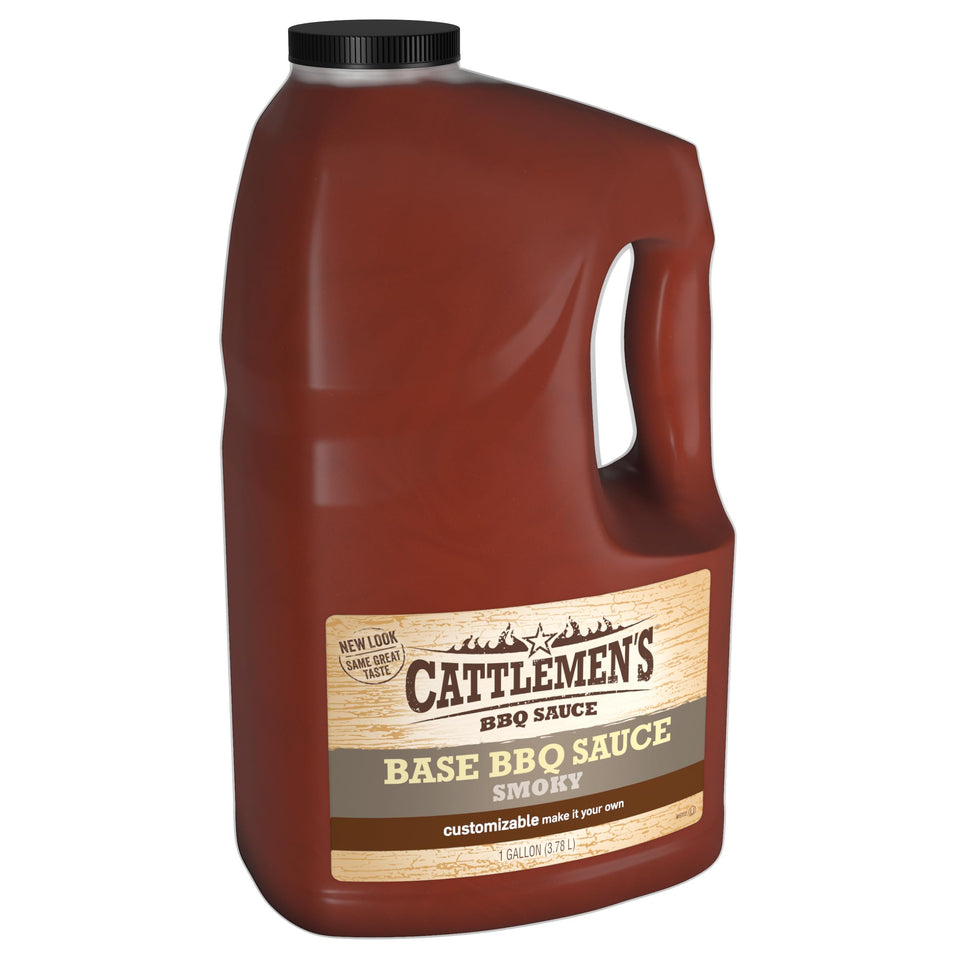 Cattlemen's Smoky Base BBQ Sauce pour shows base flexibility for chef signature smoky sauces.