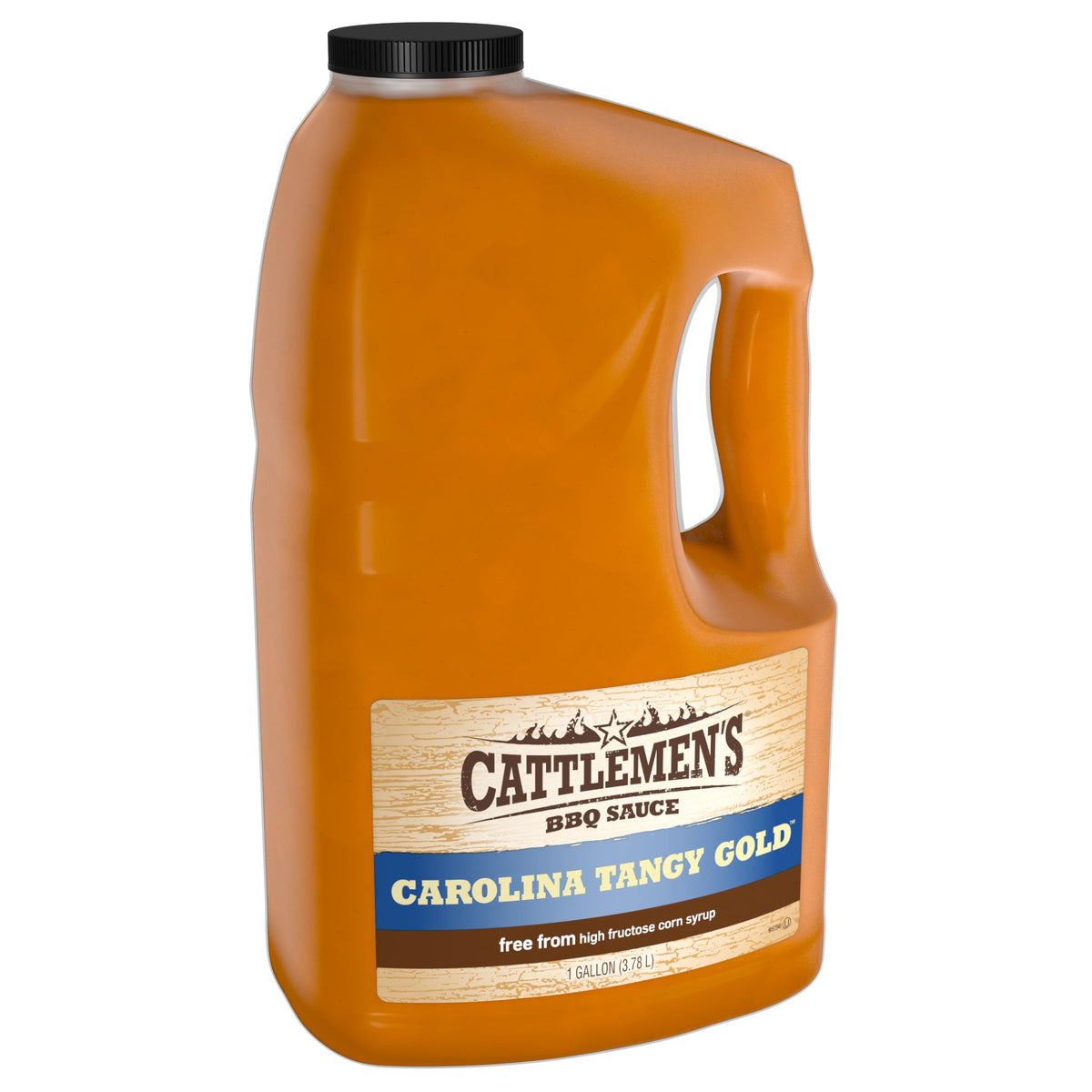 Cattlemen's Carolina Tangy Gold BBQ sauce bottle ready for glaze-ready application