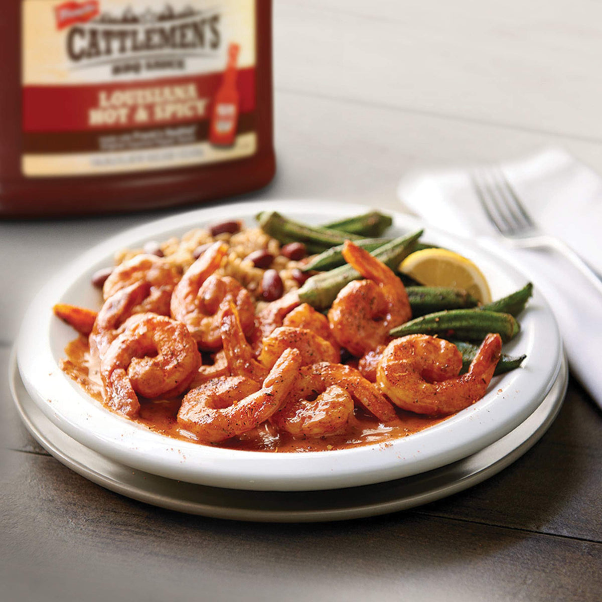 Cattlemen's Louisiana hot & spicy sauce glazed on bayou baby back ribs for vibrant finish