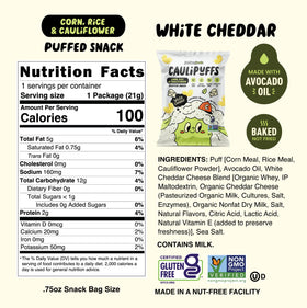 CauliPuffs crispy texture closeup emphasizes light crunch without heaviness.