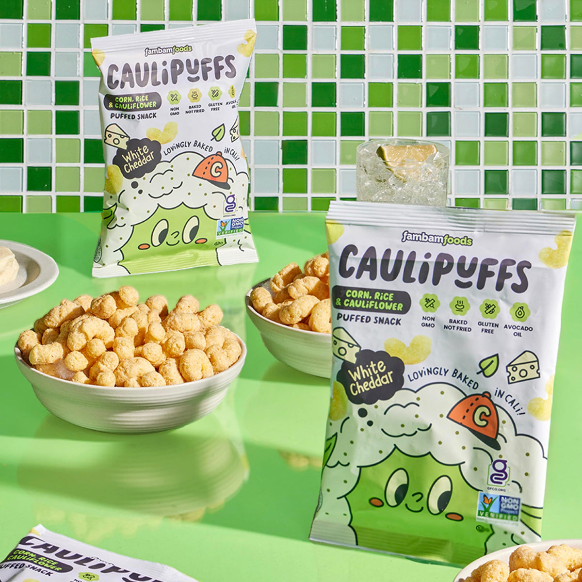 CauliPuffs lunchbox-ready puffed snack offers savory cauliflower flavor for midday cravings.