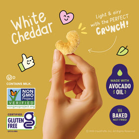 CauliPuffs packaging closeup highlights airtight seal, preserving flavor and freshness.