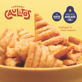 Caulitos chip crunch texture macro close-up for satisfying bite.
