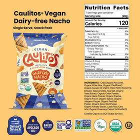 Caulitos ingredient close-up with organic lentils, rice, and cauliflower.