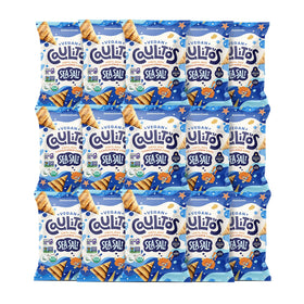 Caulitos sea salt chips in bag, crisp and ready for dipping.