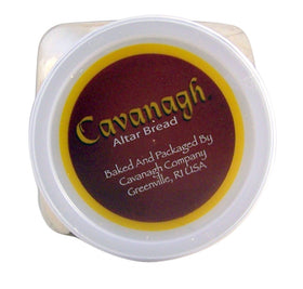 Cavanagh Altar Bread wafers at the humidification stage, cut into circles.