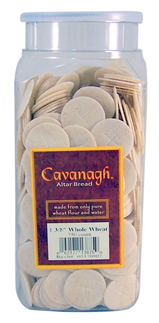 Cavanagh Altar Bread packaging in a sturdy container for service use.