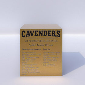 Cavender's Seasoning bottle side view showing 8 oz size and packaging