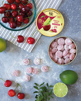 Cavendish and Harvey Double Fruit Drops lime filling interior for tangy contrast