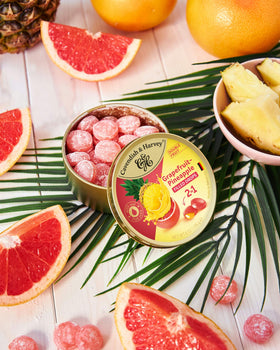 Cavendish & Harvey Double Fruit Drops, pineapple filling visible, perfect for a tropical treat.