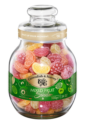 Cavendish and Harvey mixed fruit drops jar, ideal for gifting seasons