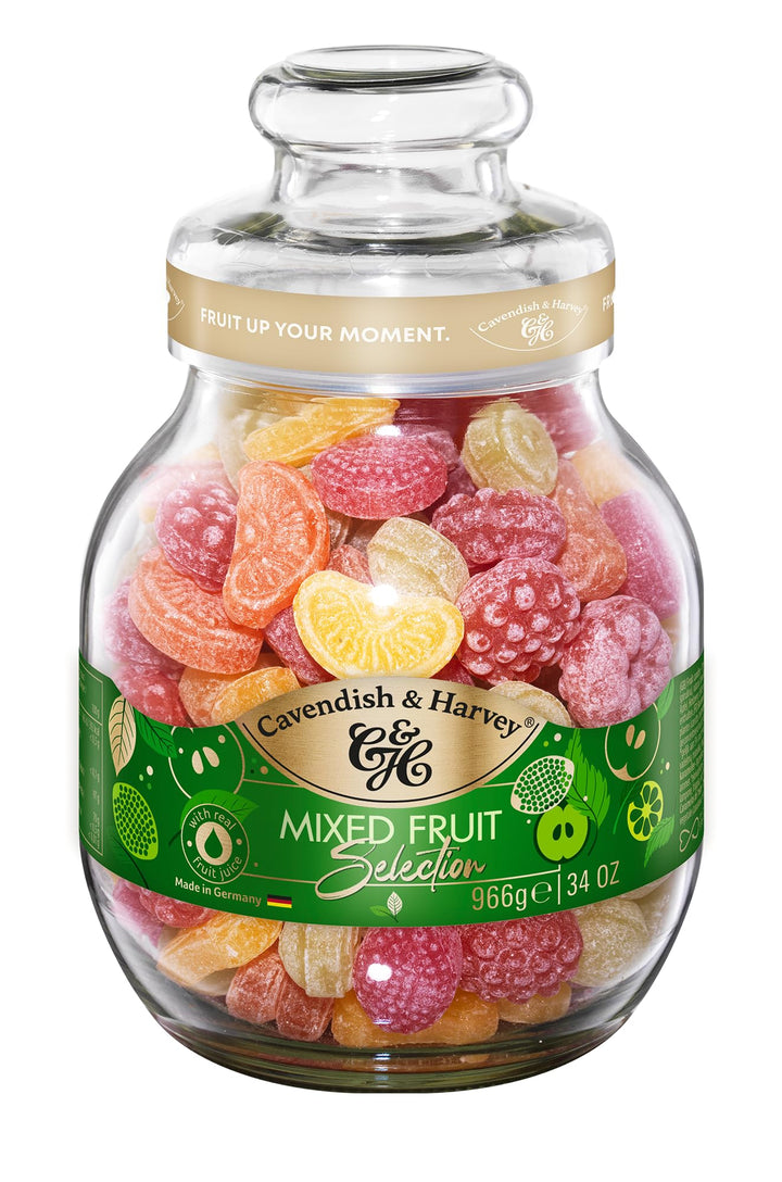 Cavendish and Harvey mixed fruit drops jar, ideal for gifting seasons