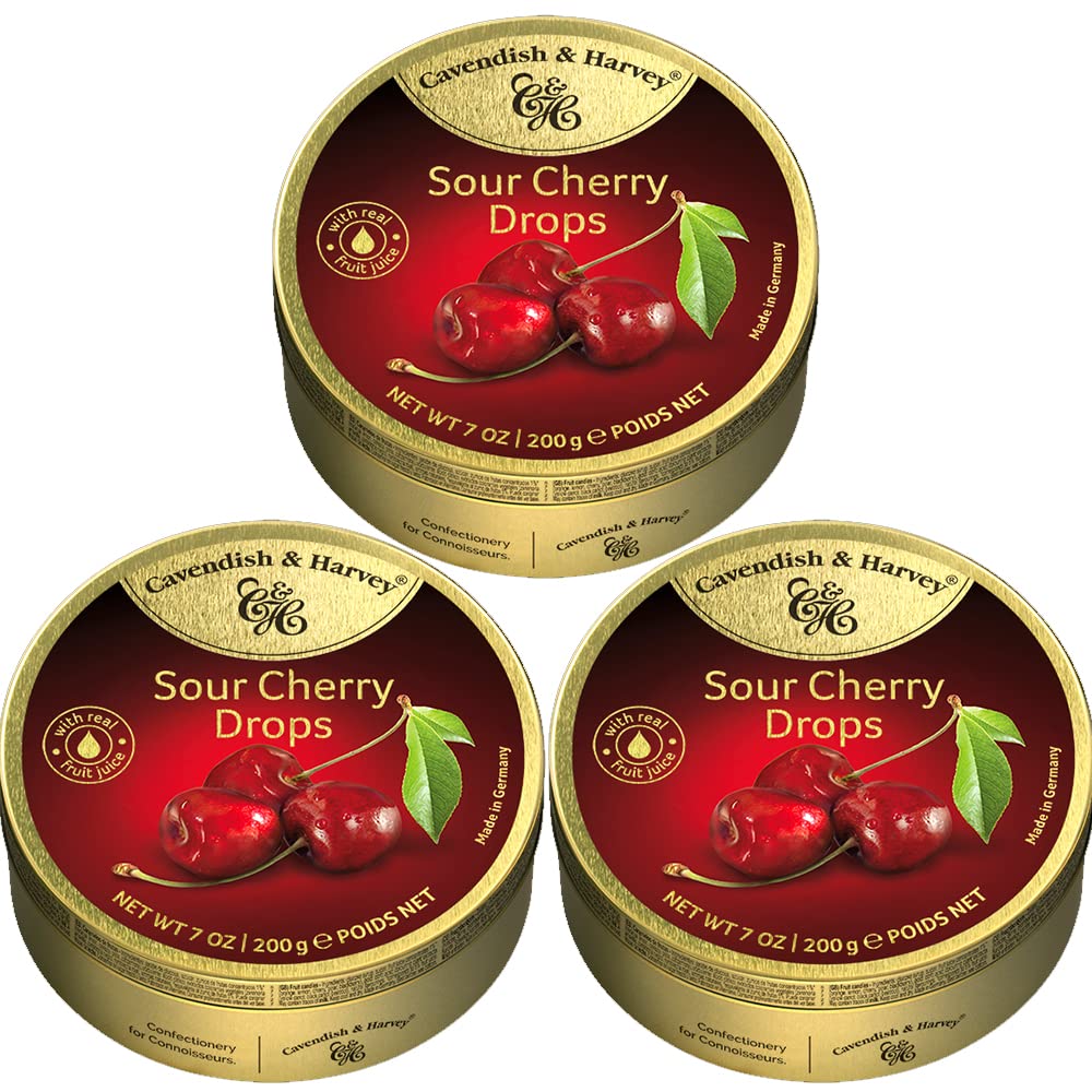 Cavendish & Harvey Sour Cherry Drops packaging bundle ready for gifting