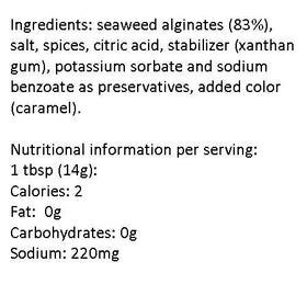 Cavi-Art orange seaweed caviar on a platter demonstrates elegant garnish possibilities.