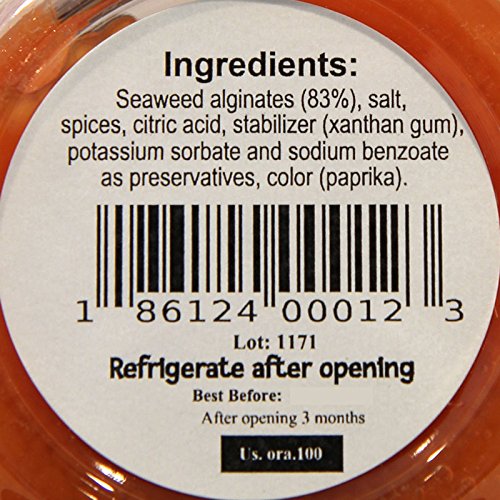 Cavi-Art vegan seaweed caviar two-flavor jar displays color and texture.